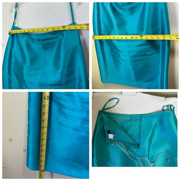 Tahari ASL LUXE Tiffany Blue Ruffle Jacket Skirt Evening Formal Suit Two Piece 6 - Picture 16 of 16